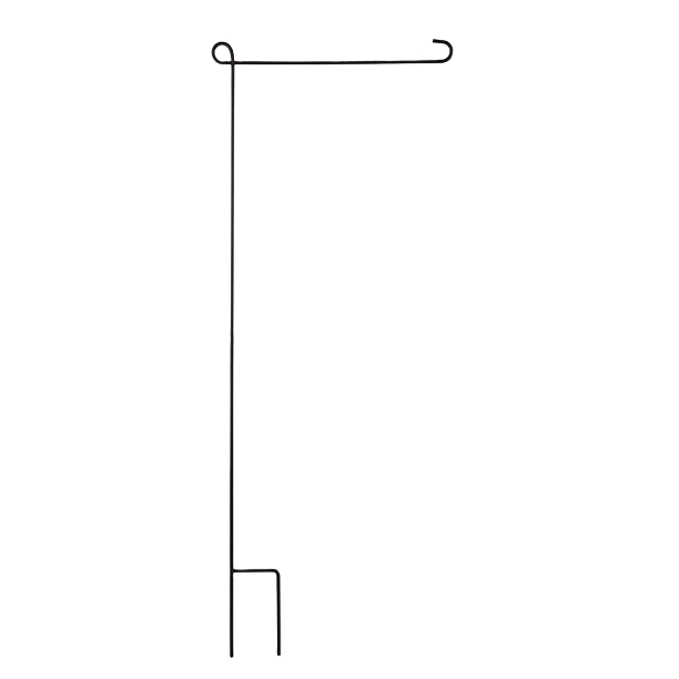 Sturdy metal garden flag holder with a 44-inch height, designed for outdoor decorative flag display in home improvement projects