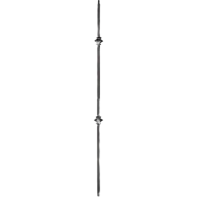 Satin black tubular baluster with two knuckles for stair parts and home improvement projects under $50
