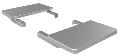 Pair of sturdy metallic sander tables designed to extend workspace for sanding tools in home improvement collections