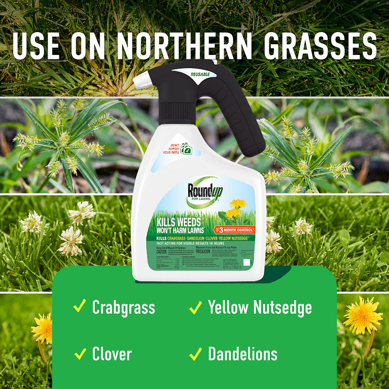 Roundup 1.5L Ready To Use Quickhand Northern Weed & Grass Killer