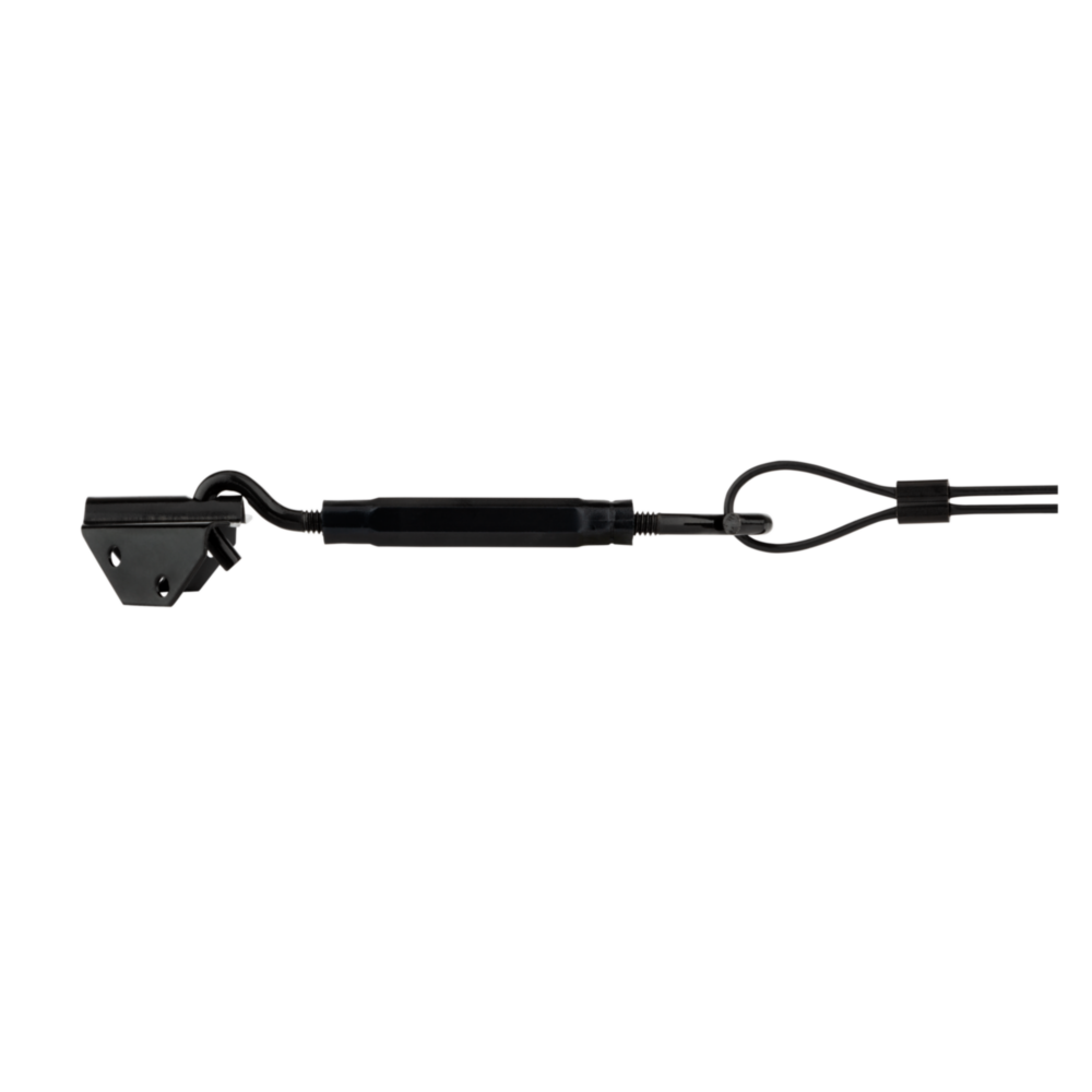 Black gate support cable with tension turnbuckle and mounting bracket for hardware and gate accessories under $50 collections