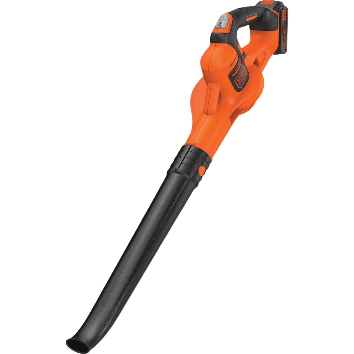 Orange and black cordless leaf blower designed for outdoor debris clearing in home improvement and blower collections