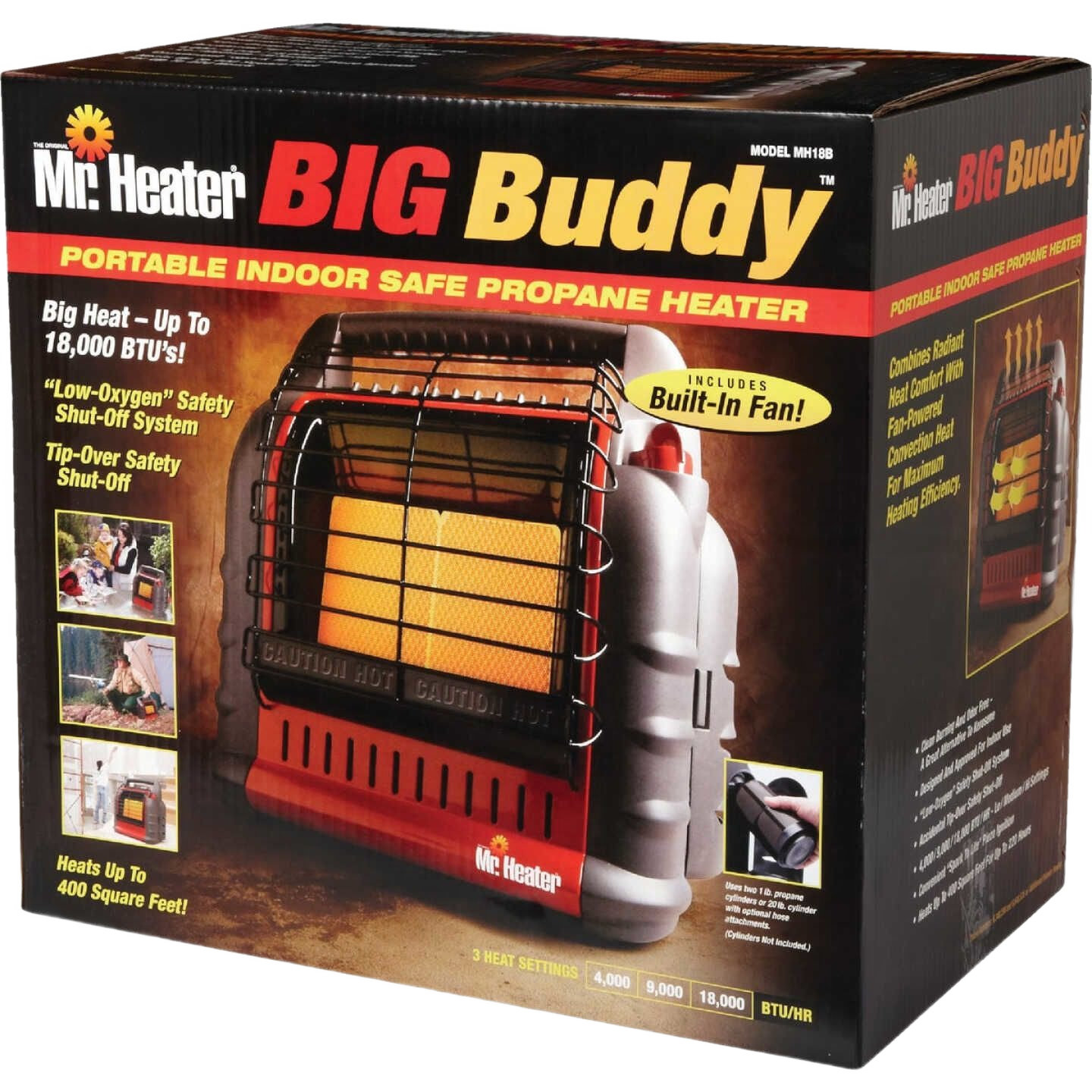 Portable indoor safe propane heater with tip-over and low-oxygen shut-off for home improvement in All Products collection
