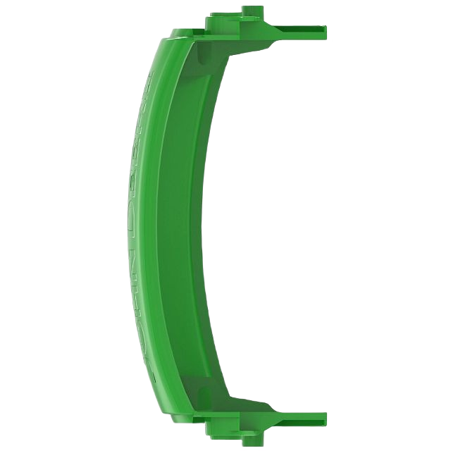Green durable front bumper part designed to protect lawn tractors in automotive and John Deere accessories collections