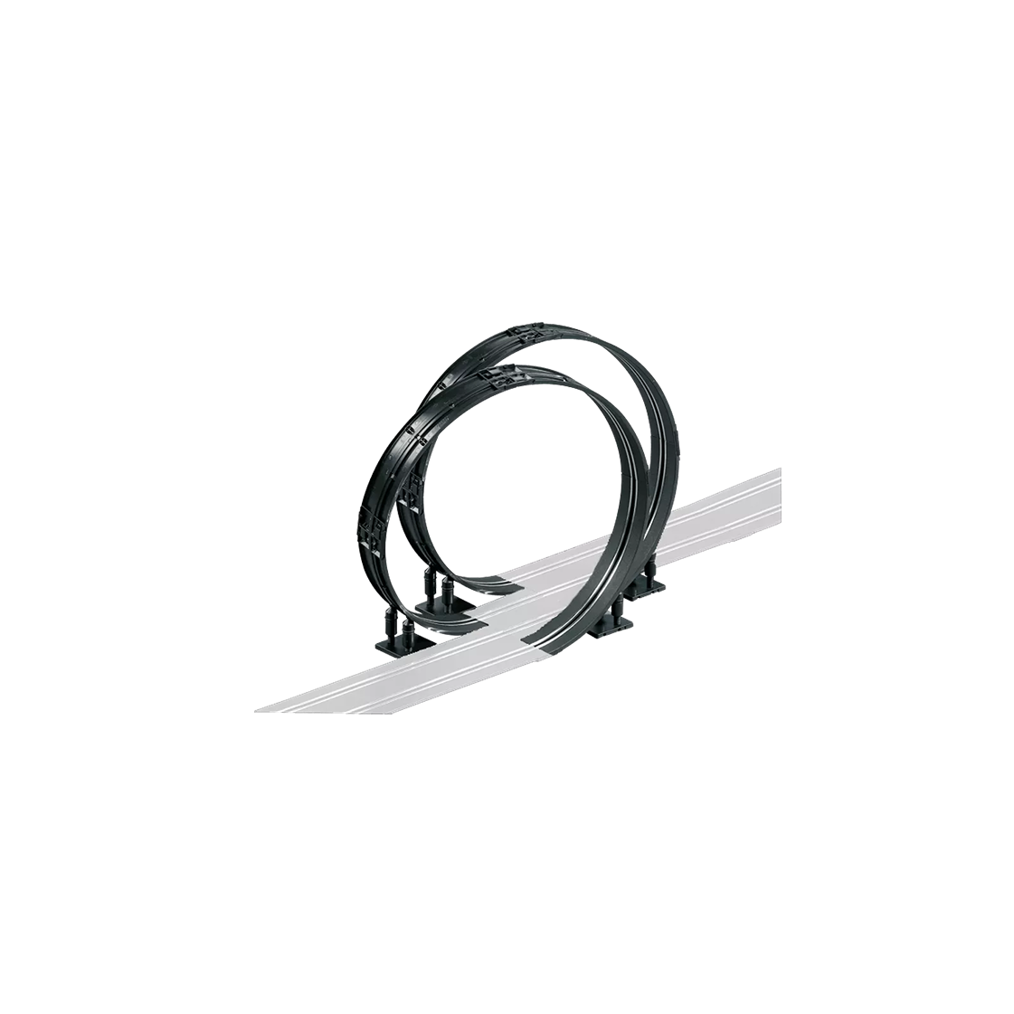Black plastic looping track piece for Carrera GO!!! slot car racing sets compatible with 1:43 scale cars