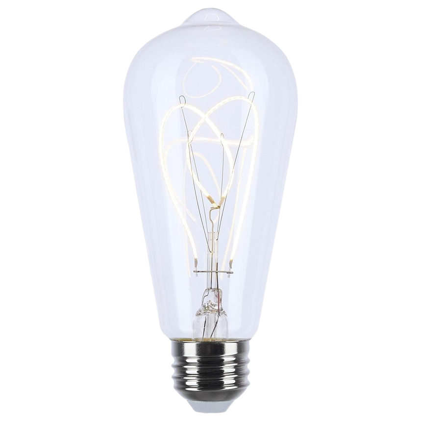 Vintage style clear LED bulb with decorative filament for warm white light in lighting and electrical collections under $50