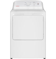 Front view of white Hotpoint electric dryer with top control panel from Dryers collection at Hartville Hardware