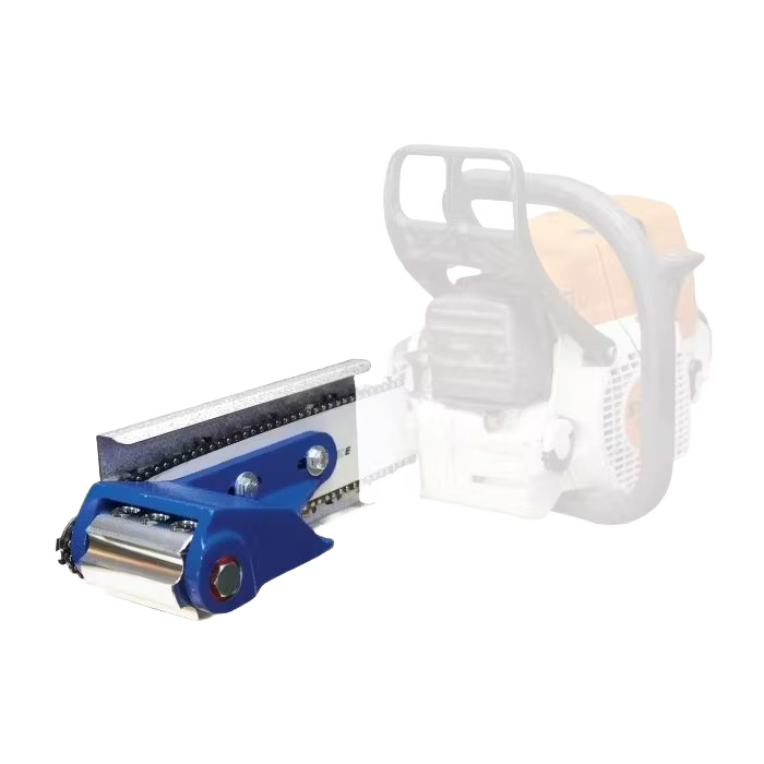 Blue log debarker attachment with sprocket for chainsaw bar in tool and power tool accessories collections