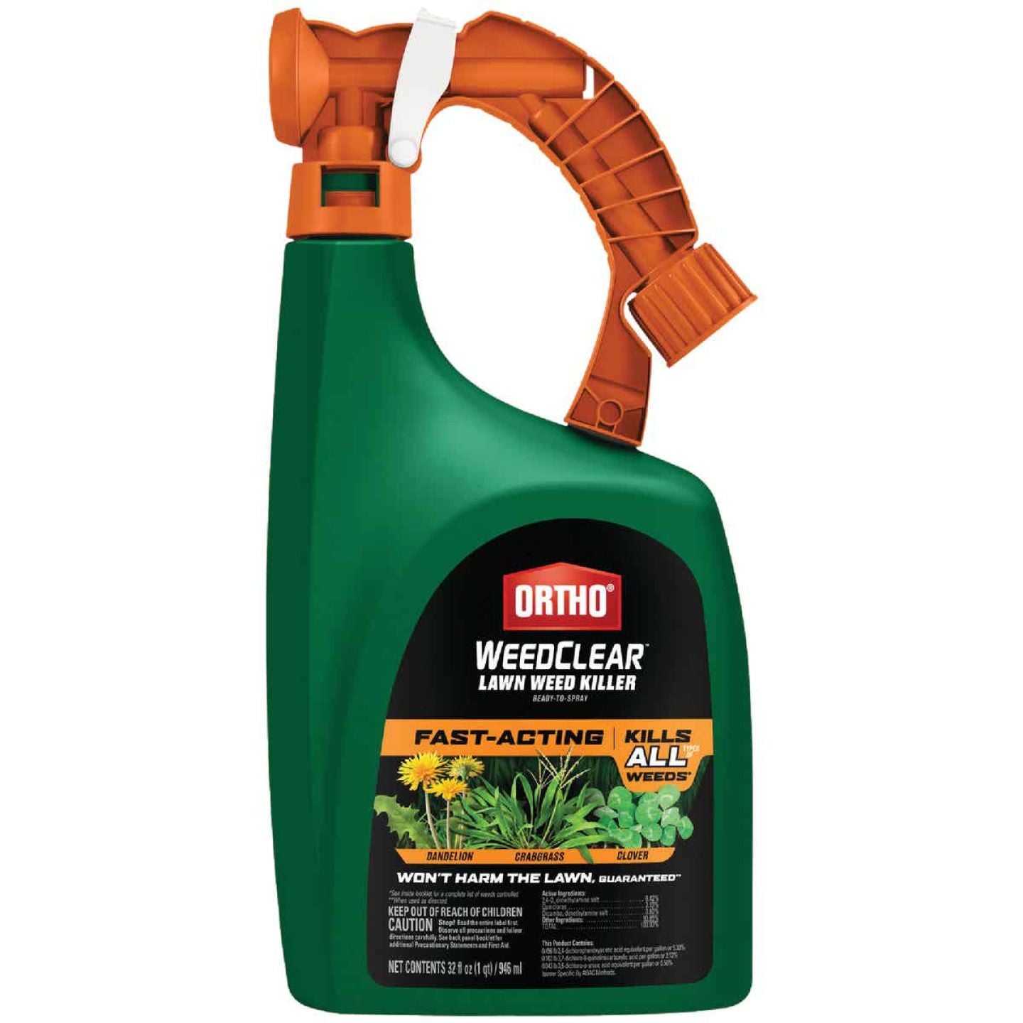 Green lawn weed killer spray with orange hose-end applicator for lawn care and garden weed control under $50 collections