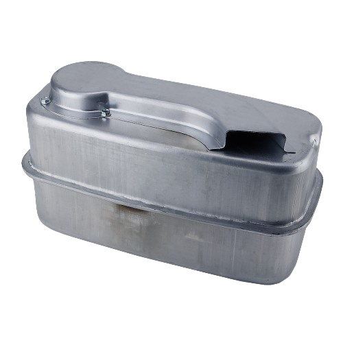 Metal muffler component for John Deere machinery, part of automotive and mechanic tools under $100 collection