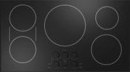 Black 36-inch built-in touch control induction cooktop with five cooking zones from CAFÉ collection at Hartville Hardware