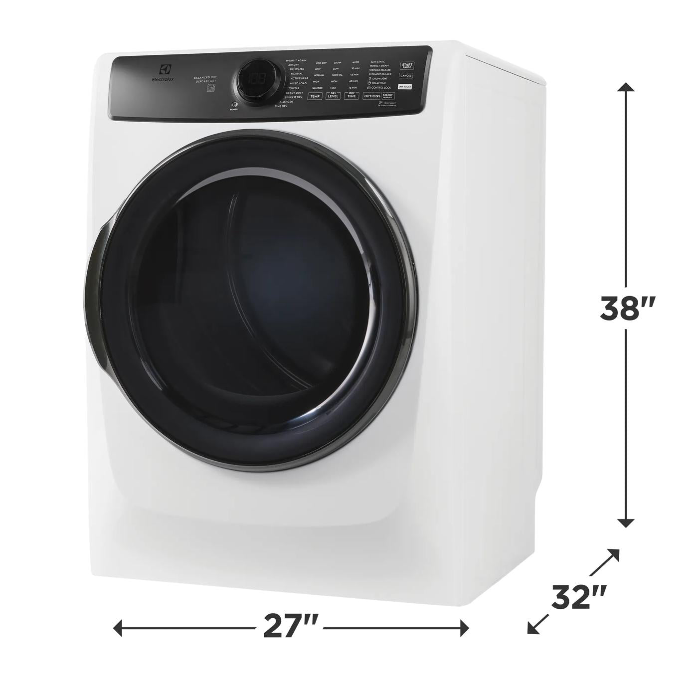 Front Load Perfect Steam™ Electric Dryer with Balanced Dry™ and Instant Refresh – 8.0 Cu. Ft.
