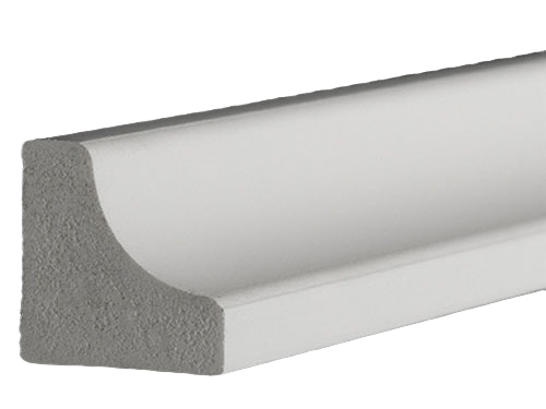 White 3/4 x 3/4 inch scotia molding piece for deck and lumber projects in home improvement collections