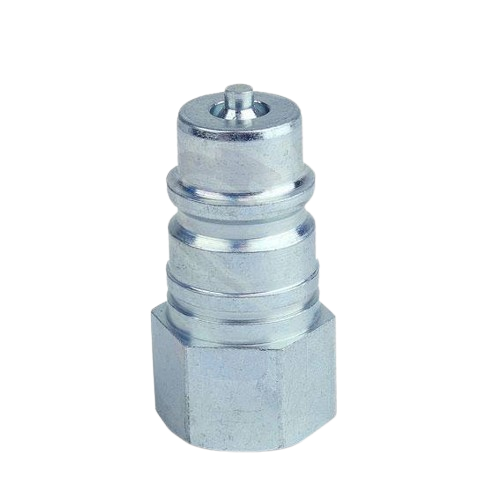 Steel hydraulic quick connect coupler plug with hexagonal base for tools and home improvement use