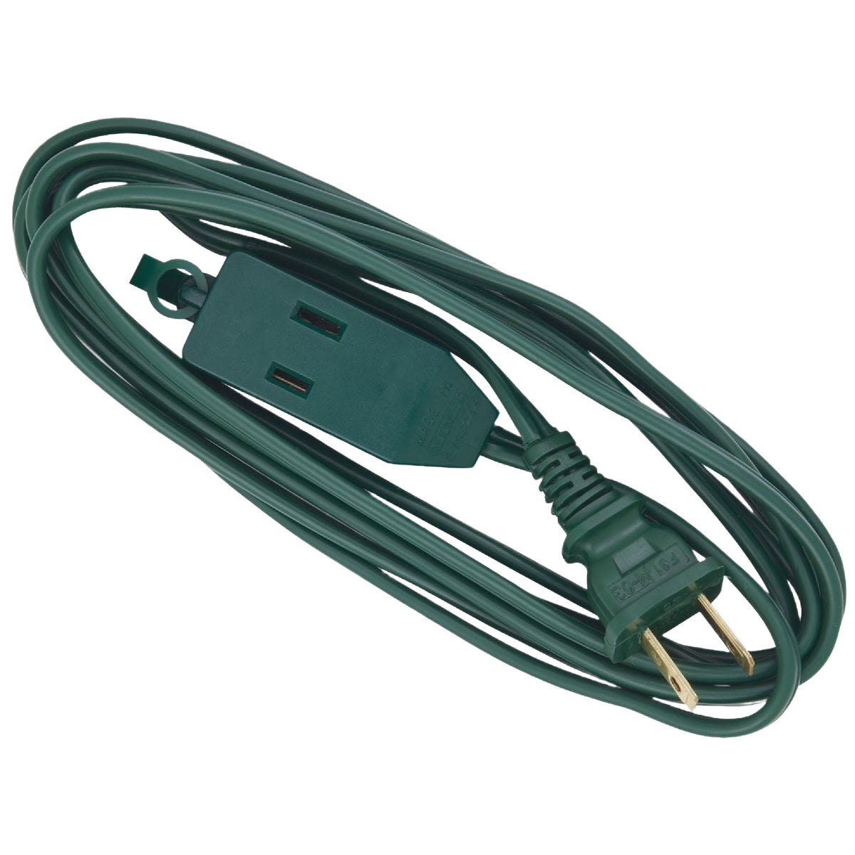 Green 16-gauge 2-conductor extension cord with polarized 3-outlet connector for home improvement and electrical use