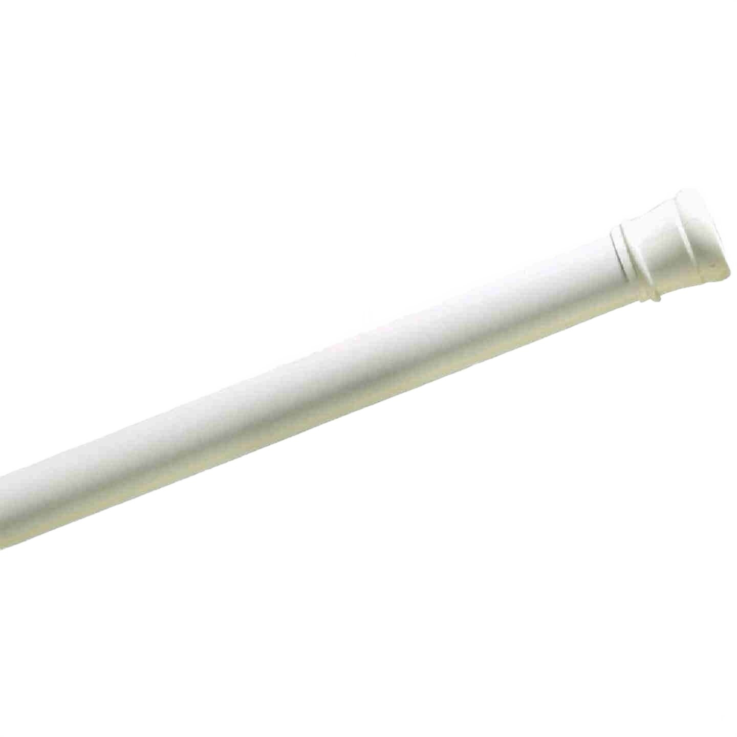 White adjustable tension shower rod with straight design for bathroom home improvement and installation tasks