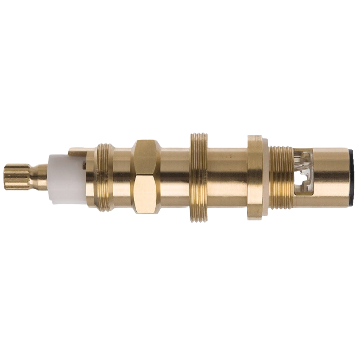 Brass hot and cold stem replacement part for tub and shower faucets in plumbing repair and faucet parts collections