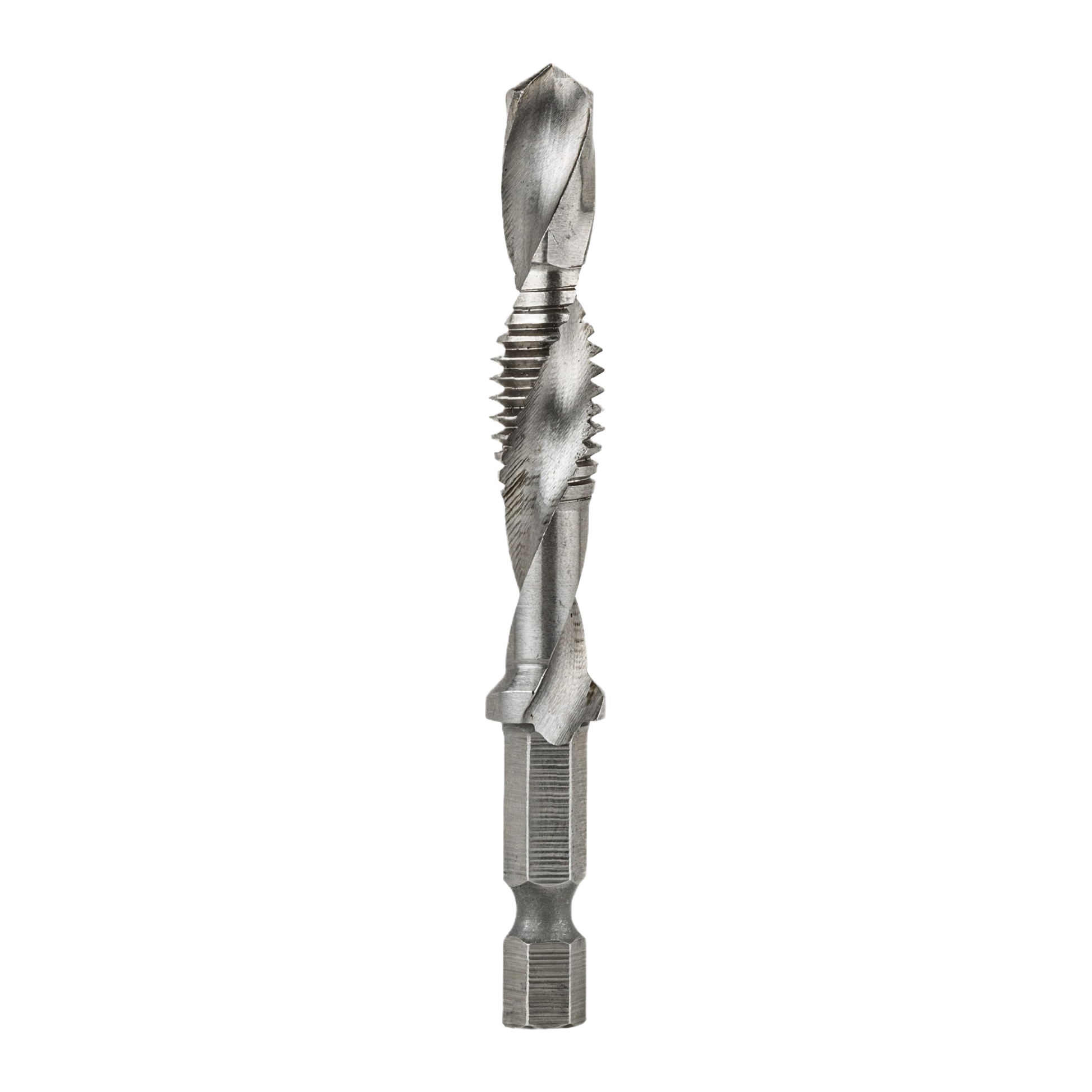 Silver hex shank drill and tap bit designed for impact drivers in Tool Accessories and Power Tool collections under $50