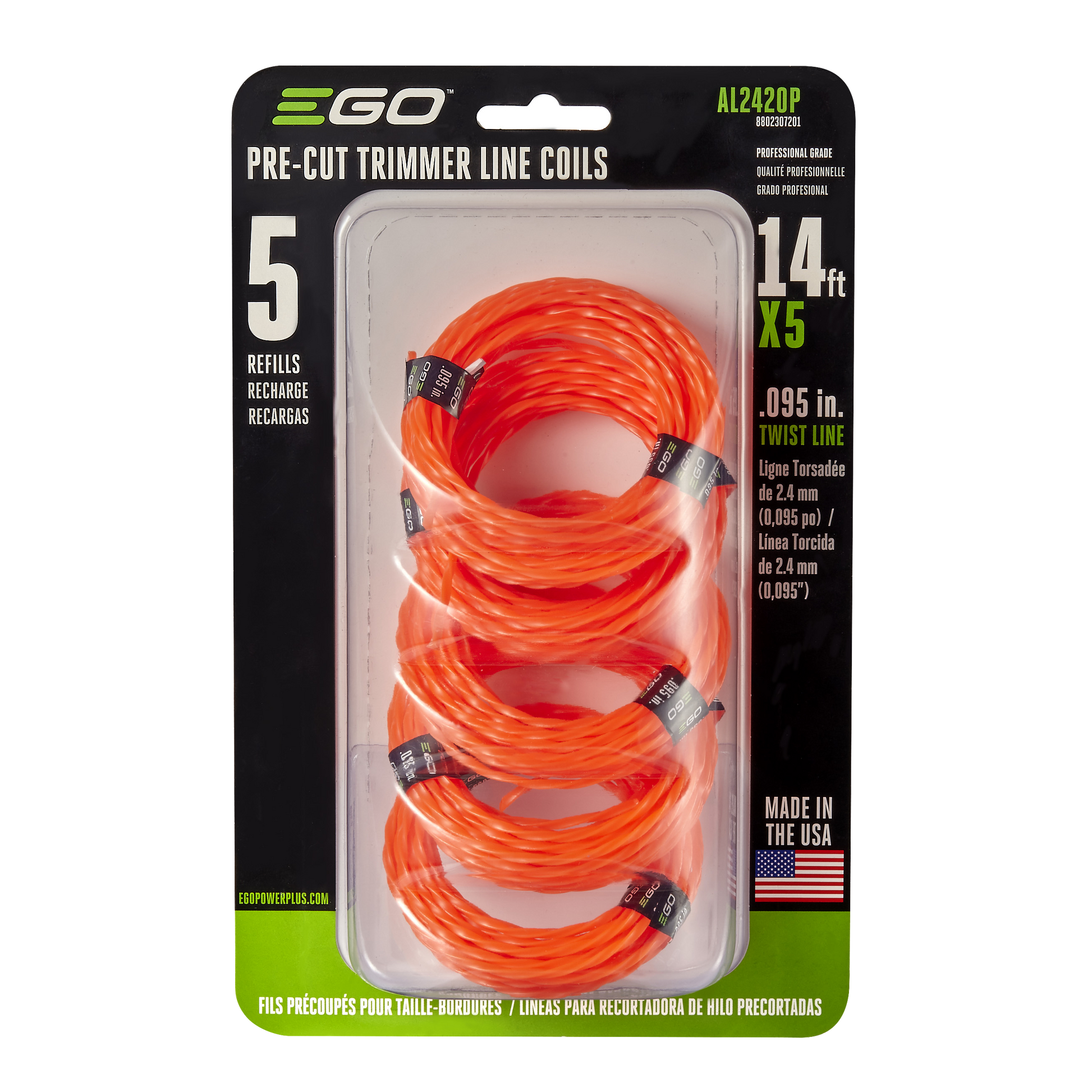 Five bright orange pre-cut trimmer line coils for home improvement in hand tools and woodworking tools collections