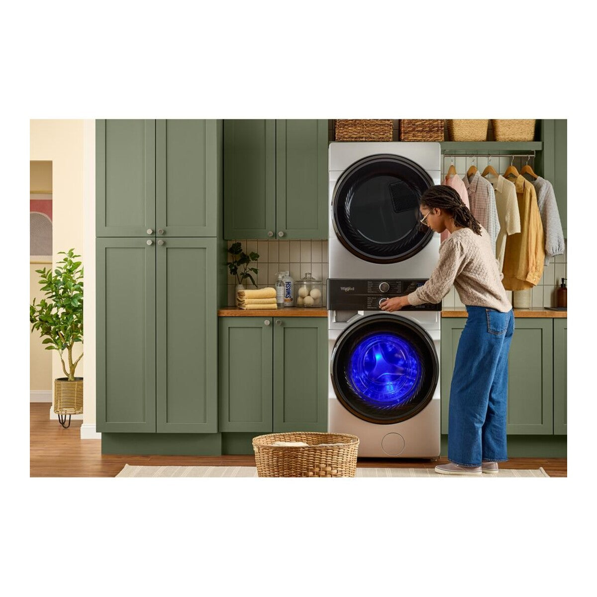 Smart ENERGY STAR® Front Load Laundry Tower with UV Clean Technology & FreshFlowTM Vent System 4.5 cu. ft. Washer & 7.4 cu. ft. Gas Dryer