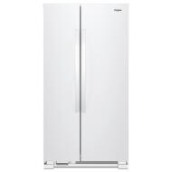 White Whirlpool 36-inch side-by-side refrigerator with adjustable gallon door bins from kitchen appliances collection