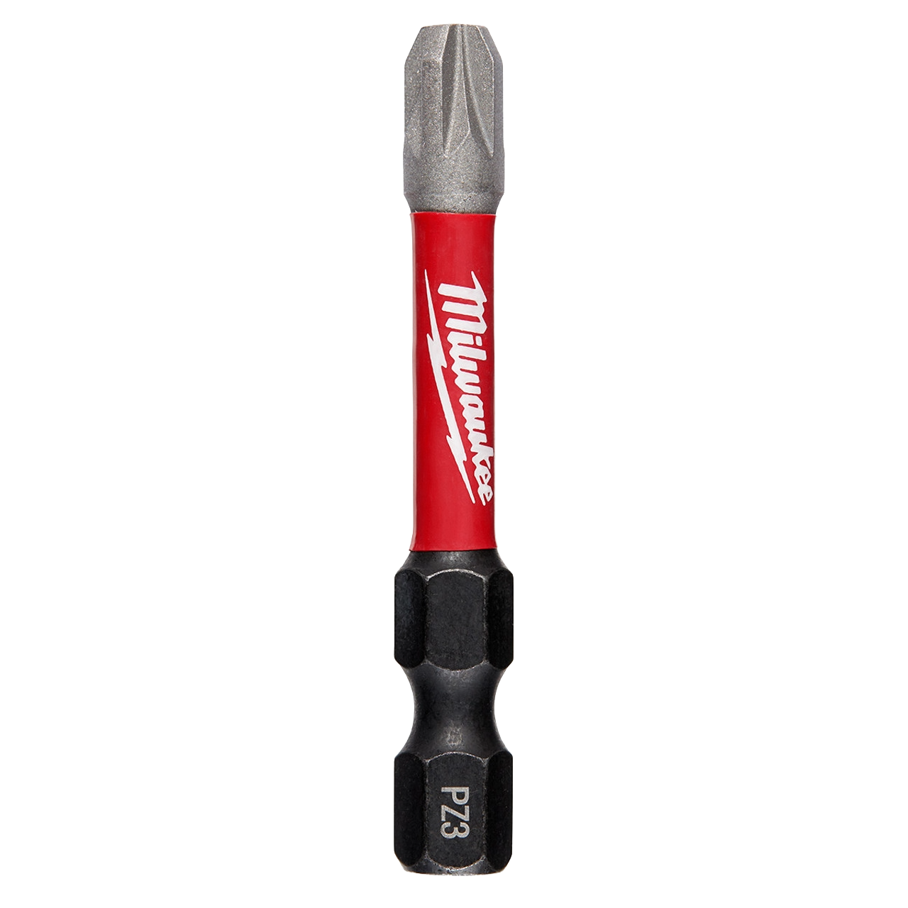 Milwaukee 1-inch Pozidriv #3 driver bit with red SHOCKWAVE™ shank for power tool accessories and home improvement