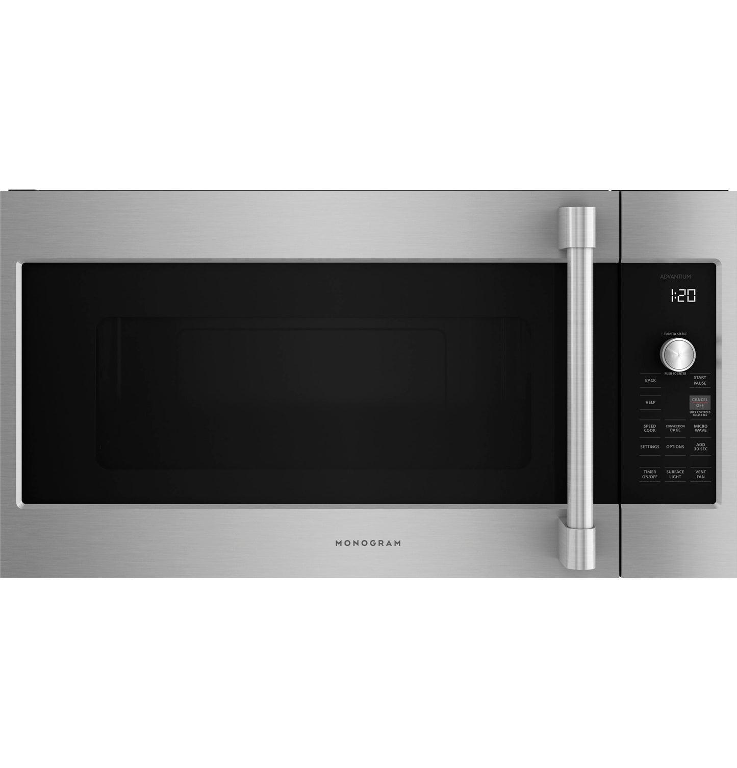 Stainless steel above-the-cooktop speedcooking oven with digital controls and handle in Microwaves and Appliances collections