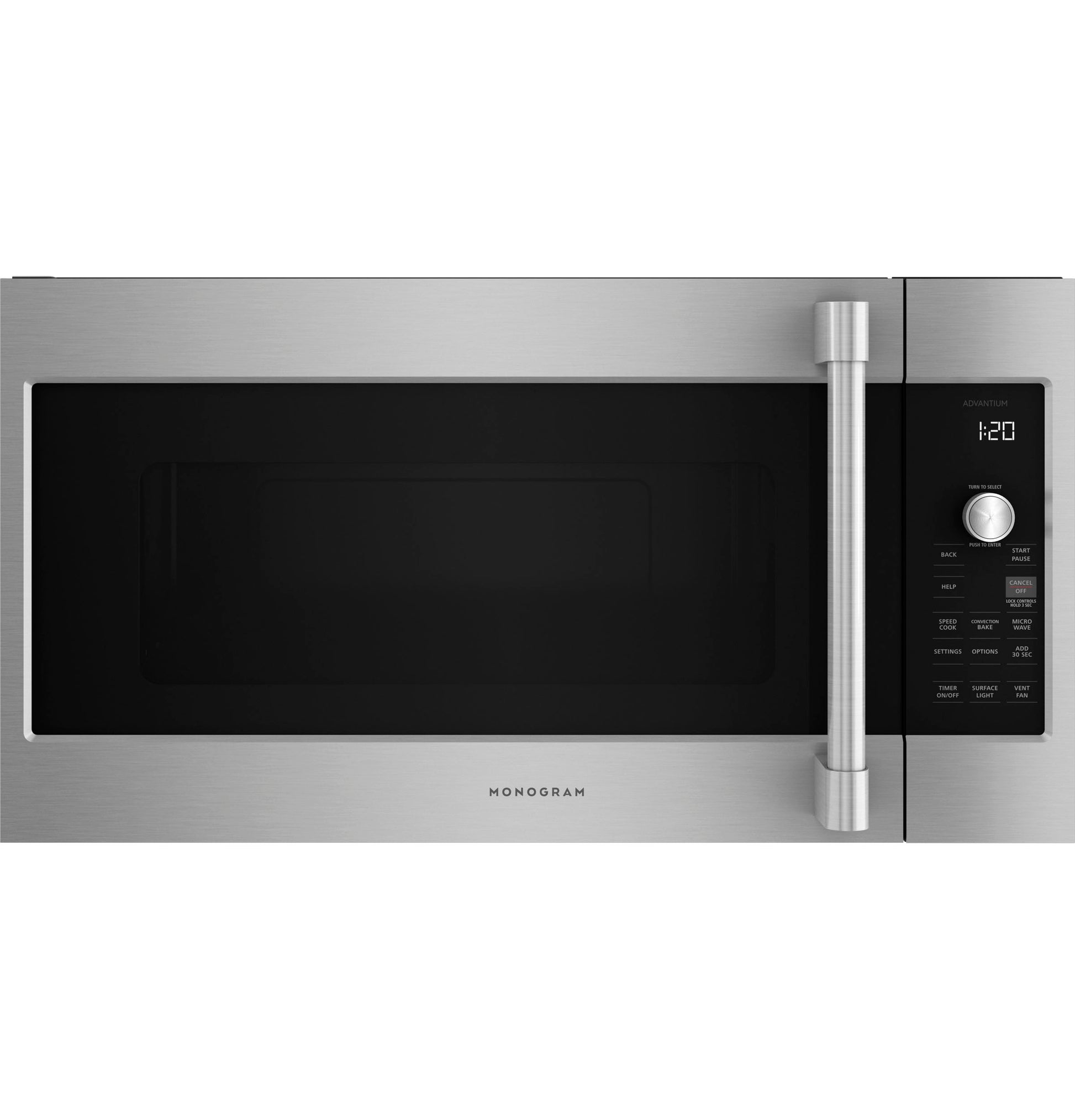 Stainless steel above-the-cooktop speedcooking oven with digital controls and handle in Microwaves and Appliances collections
