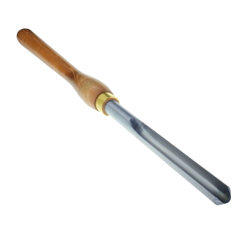Woodturning bowl gouge with wooden handle and metal blade for woodworking tools and home improvement collections