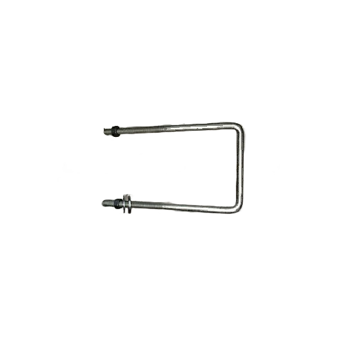 Metal U-bolt with nuts and washers for securing spare tire holder in home improvement applications