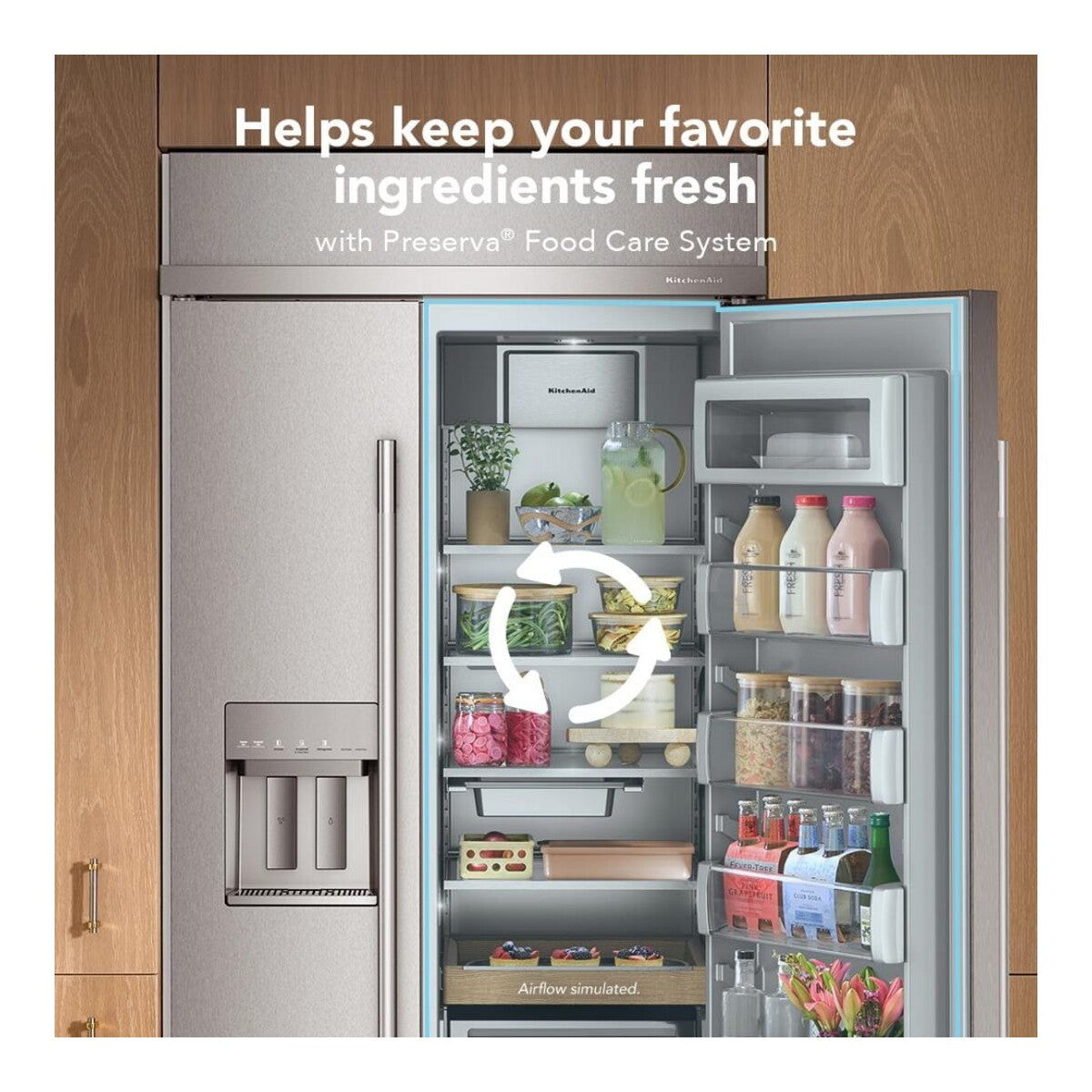 25.1 Cu. Ft. 42-Inch Built-In Side-by-Side Refrigerator with Exterior Water and Ice Dispenser with Measured Fill in PrintShield® Stainless Steel