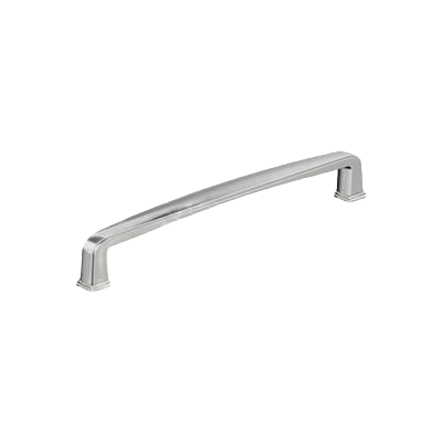 Polished chrome cabinet pull with 6-5/16 inch center-to-center spacing for hardware and furniture accessories collections