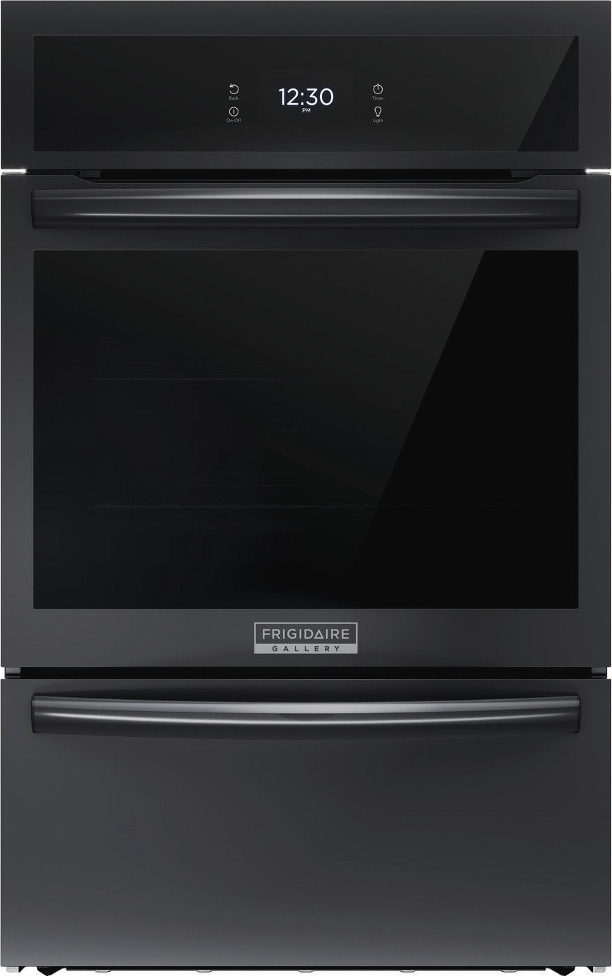 Black single gas wall oven with air fry function and digital touch display in Kitchen & Kitchenware collections