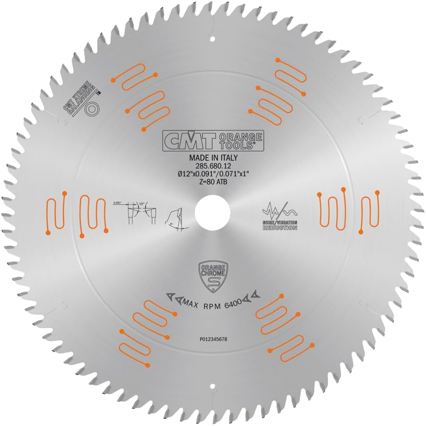 CMT Orange Tools 12" 80T Fine Finish Sliding Compound Saw Blade
