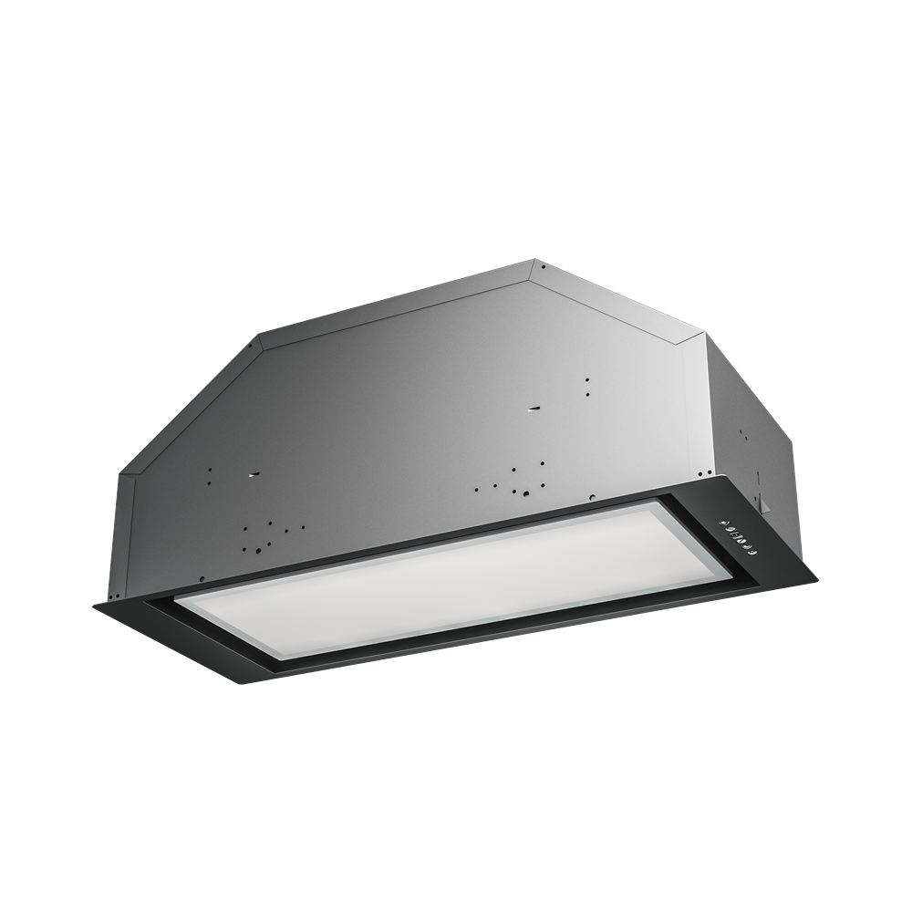 Rectangular under-cabinet kitchen hood insert with perimeter LED light panel in range hoods and kitchen appliances collections