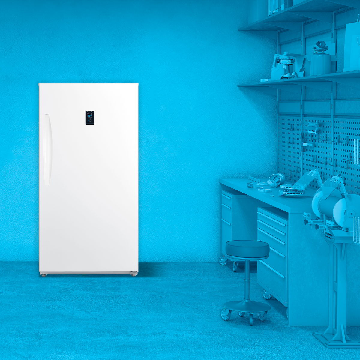 Element Electronics 17.0 cu. ft. Upright Convertible Freezer/Refrigerator - White, ENERGY STAR (EUF17CEBW)