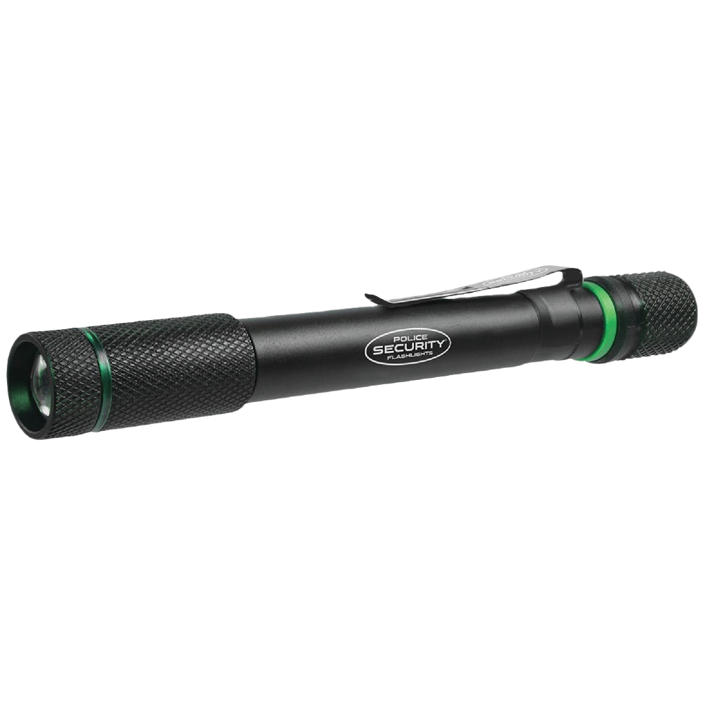 Black slim LED penlight with textured grip and clip for handheld use in tools and flashlights under $50 collection