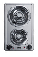 12" Wide 230V 2-Burner Coil Cooktop