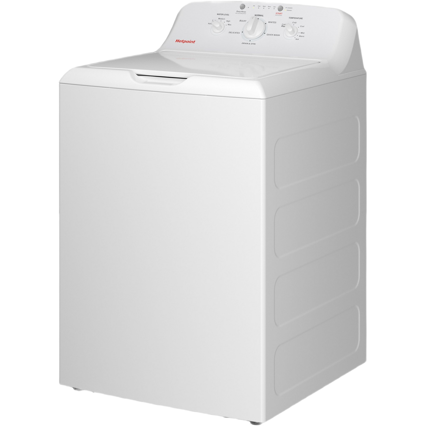 White top-load washer with control dials and stainless steel tub from Washers and Appliances collections