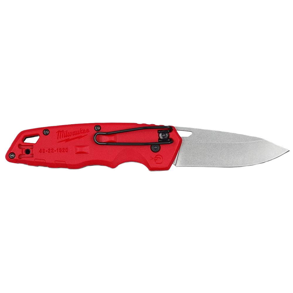 Folding knife with stainless steel drop point blade and red handle for cutting and woodworking tools under $50 collections