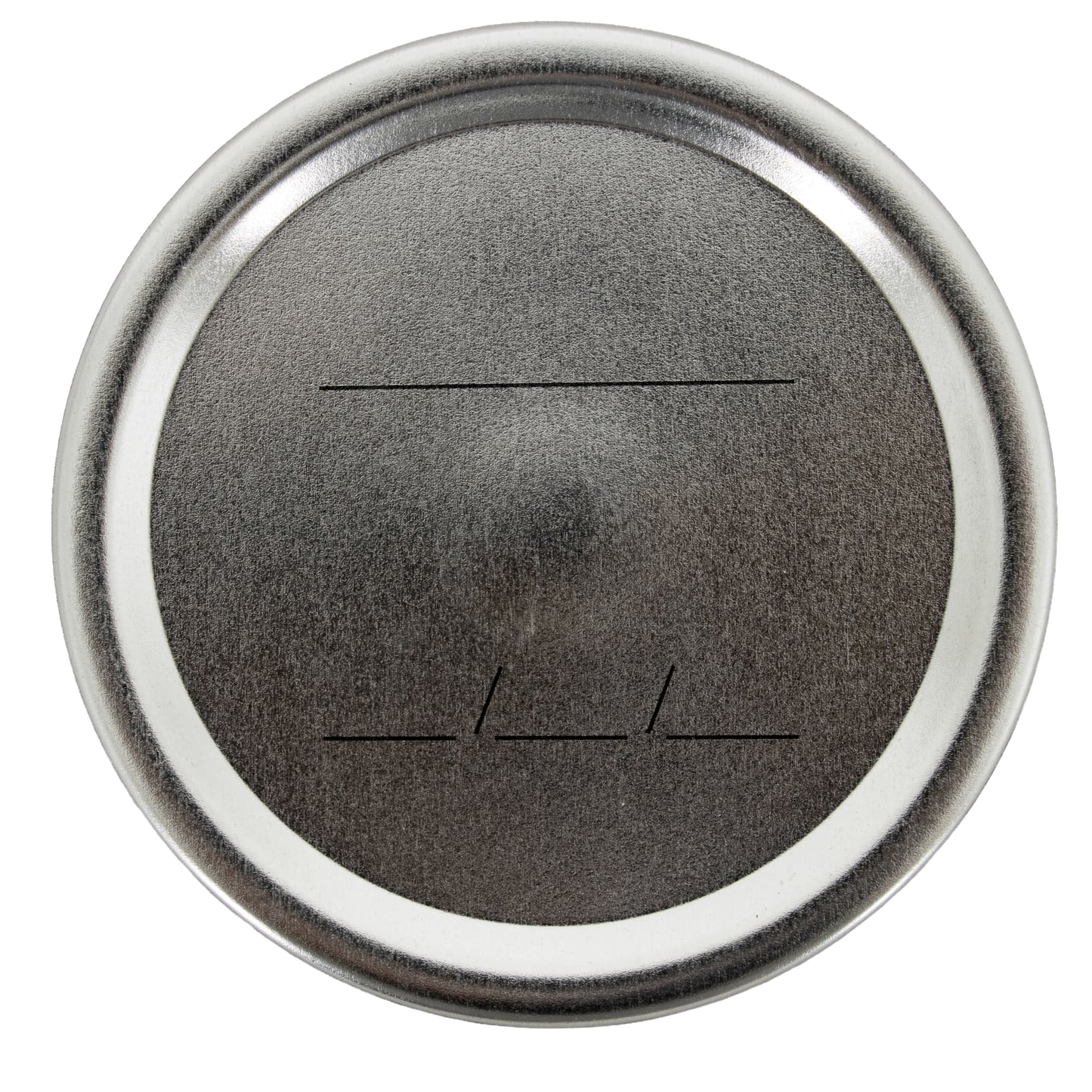 Single silver-tone wide-mouth canning jar lid with date marking lines in kitchenware collection under $25