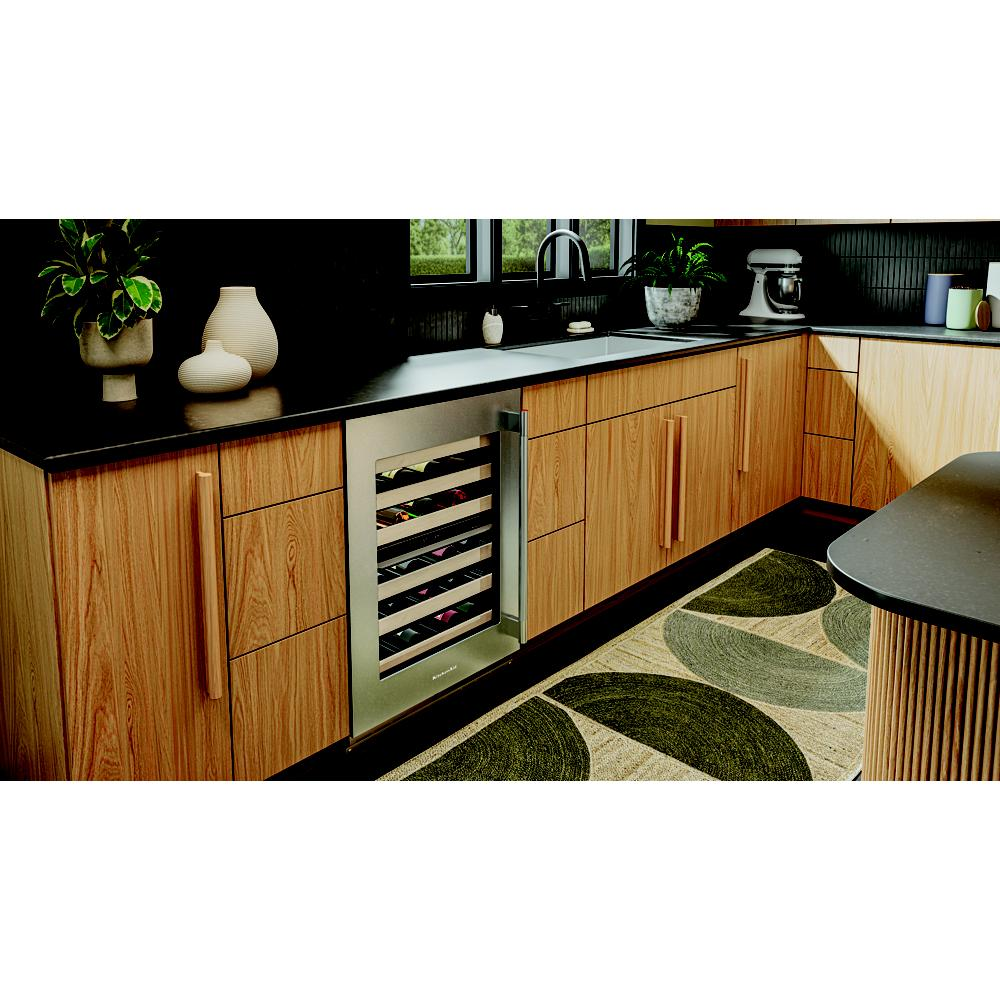 24" Undercounter Wine Cellar with Full-Extension Wood-Front Racks