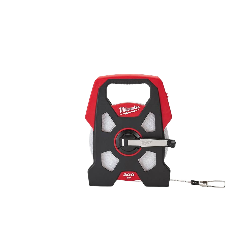 Durable Milwaukee open reel tape measure with 300-foot nylon bond steel blade for woodworking and measuring tools under 100 dollars