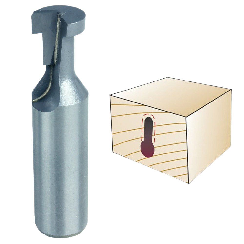 Whiteside keyhole router bit with diagram of t-slot groove for woodworking in power tool accessories collection