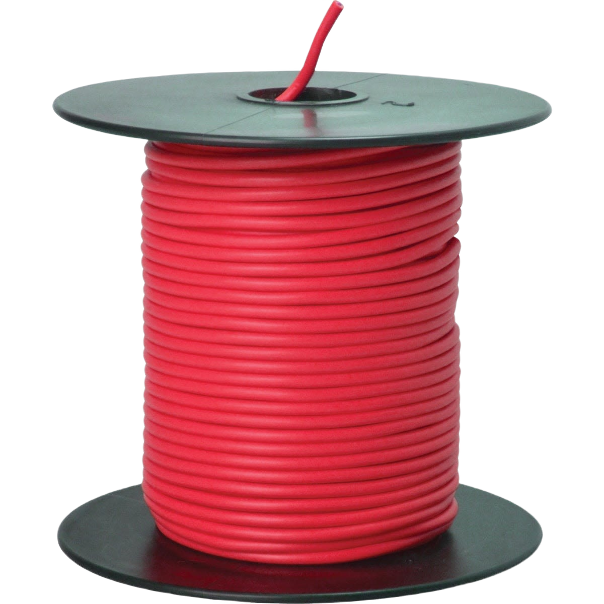 Spool of red 18-gauge PVC-coated primary wire for electrical projects and home improvement tasks