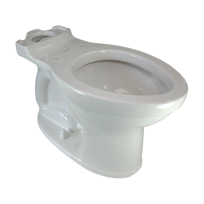 White elongated ceramic toilet bowl with chair height design for home improvement and bathroom use