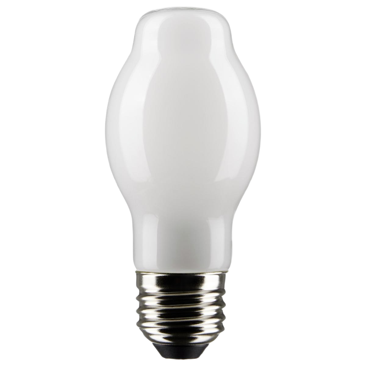 LED light bulb with medium base and opaque white glass for energy-efficient home and office lighting solutions