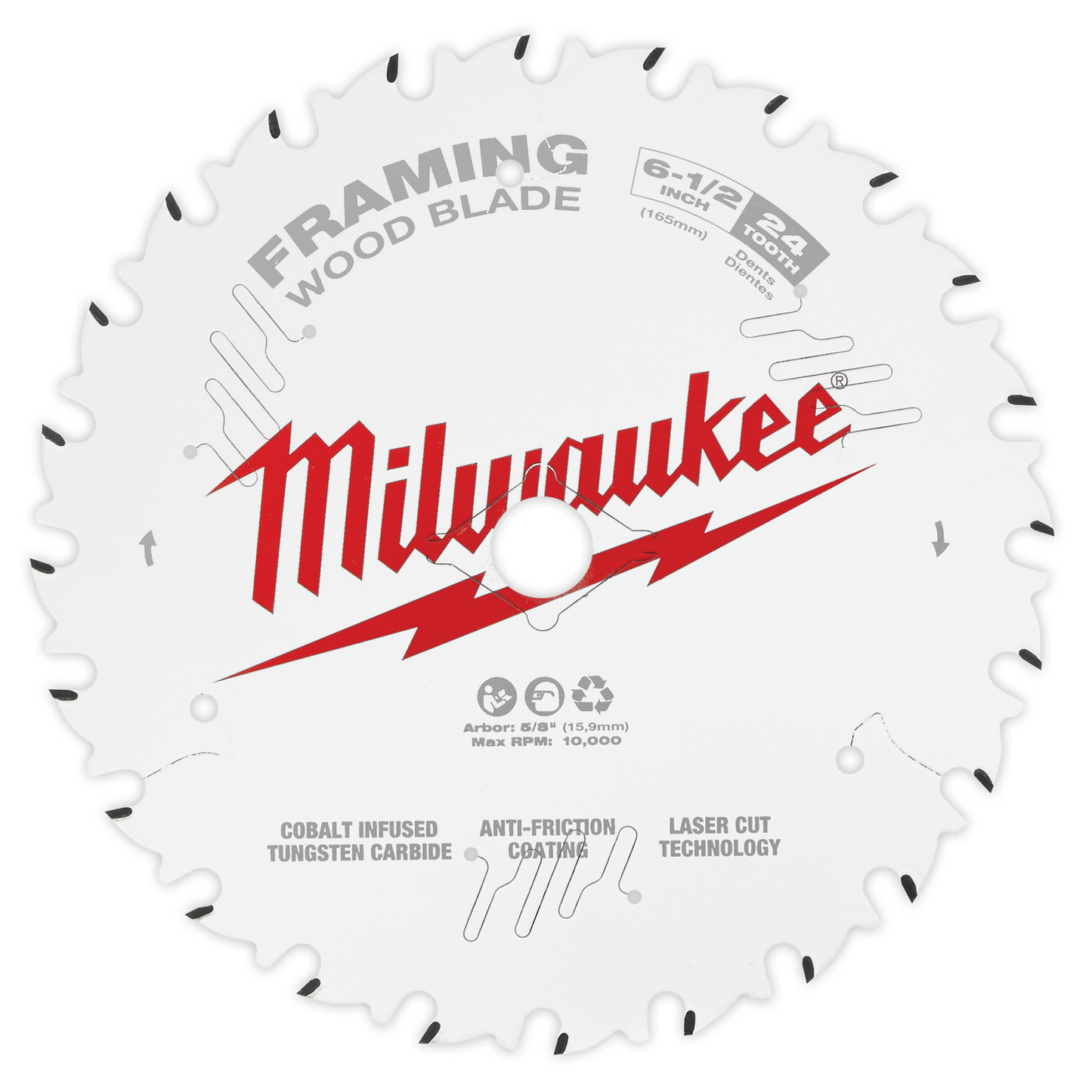 Milwaukee 6-1/2” 24T Thick Kerf Framing Circular Saw Blade (2 PK)