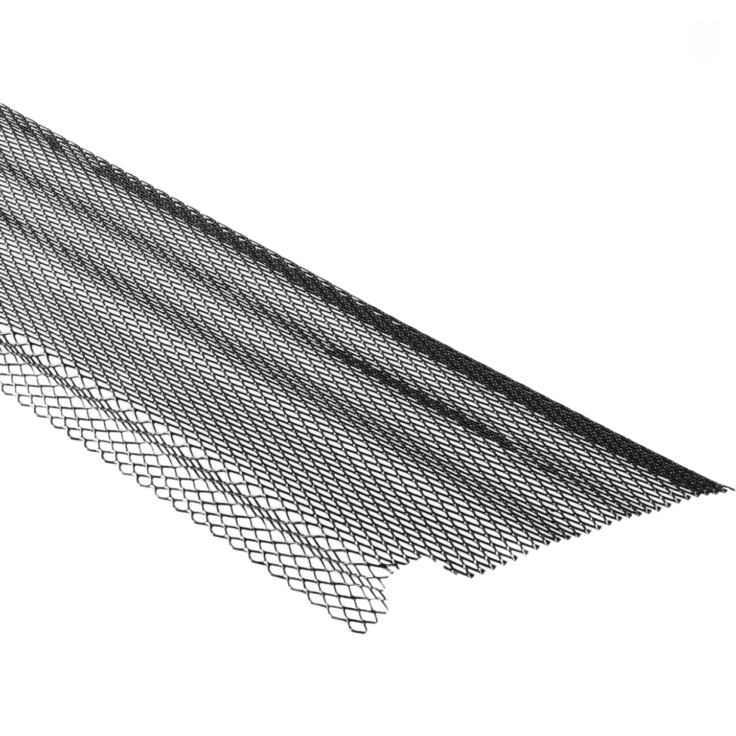 Perforated metal lock-on gutter guard panel with angled design for home improvement and roofing use