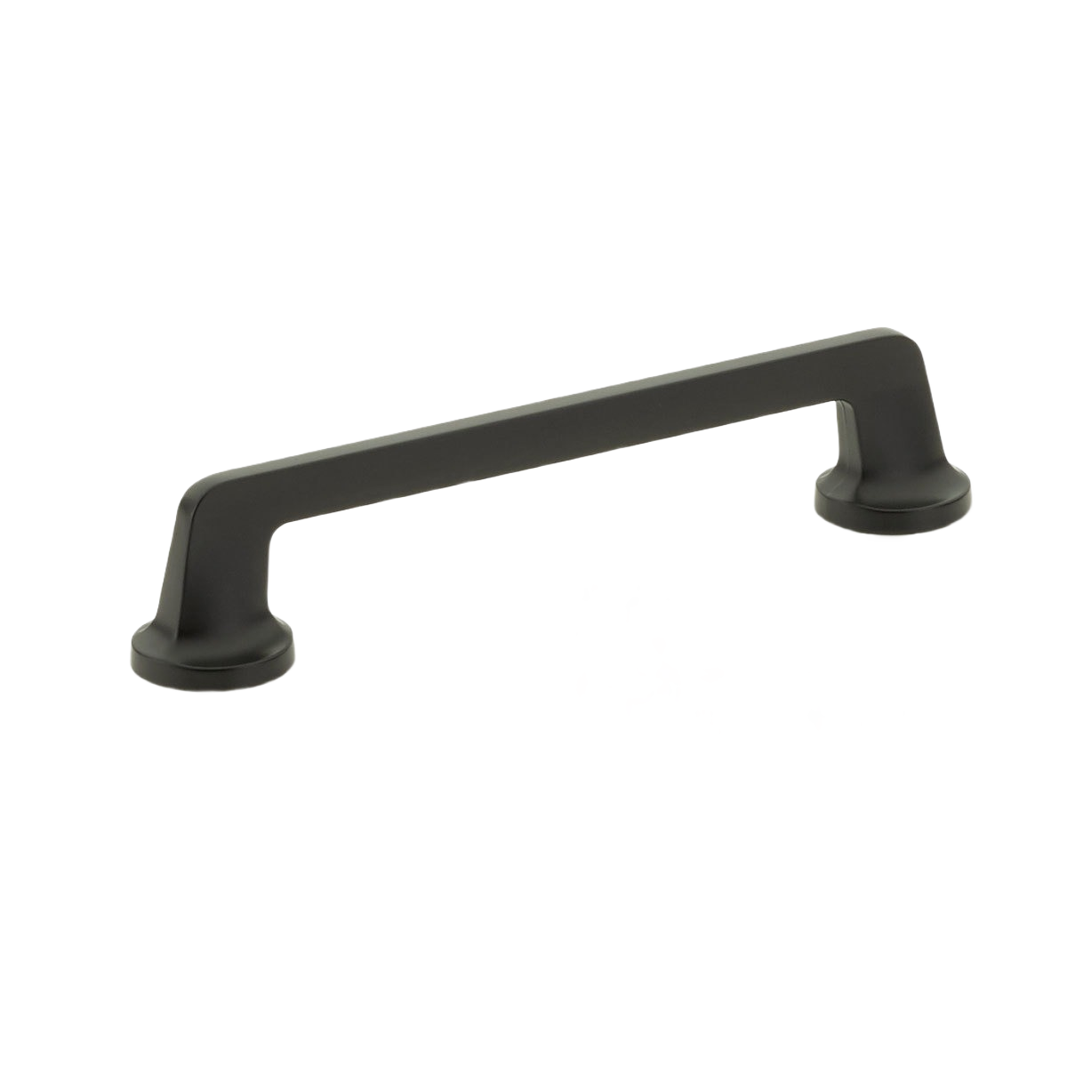 Matte black cabinet pull with simple curved design for home improvement and tool projects
